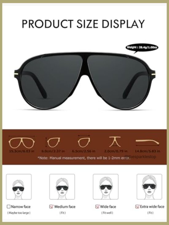 Oversized Aviator Sunglasses Retro Big Round 70s Vintage main image 4